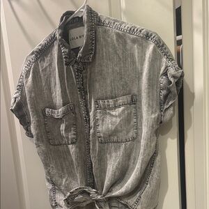 Lola Raye Gray Denim Button-Up Shirt